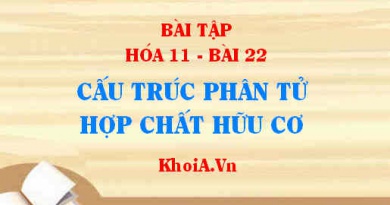 Bài tập Cấu trúc phân tử của hợp chất hữu cơ: Giải bài 1, 2, 3, 4, 5, 6, 7, 8 trang 101, 102 SGK Hóa 11 bài 22